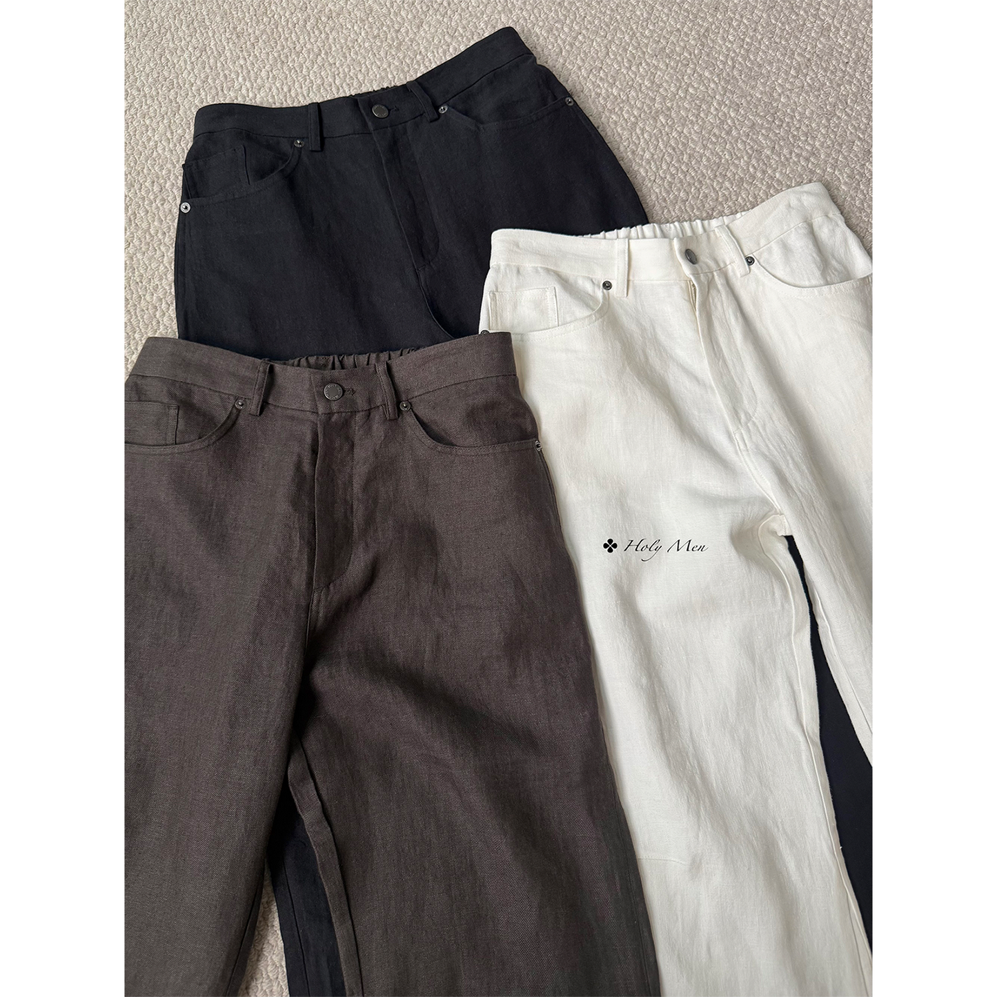 Premium Linen Blend Wide-Leg Trousers