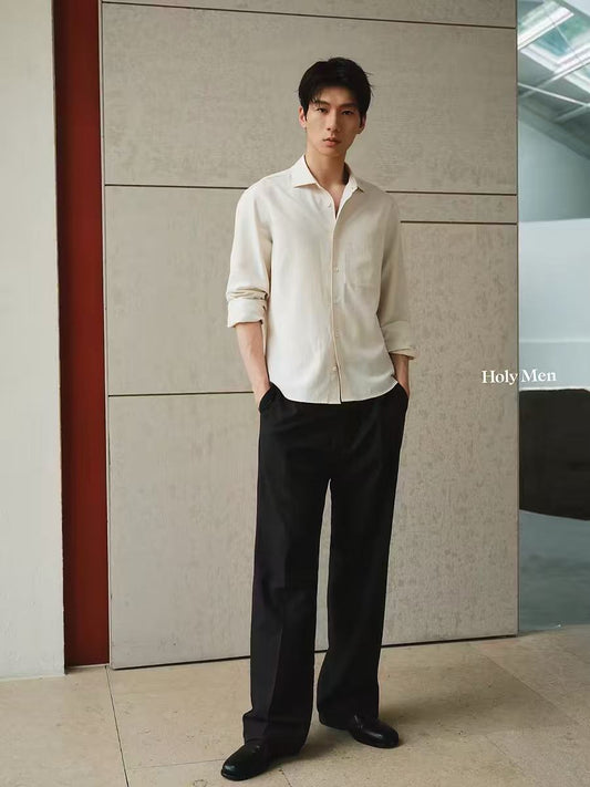 Japanese Signature Triacetate Linen Blend Shirt Jacket
