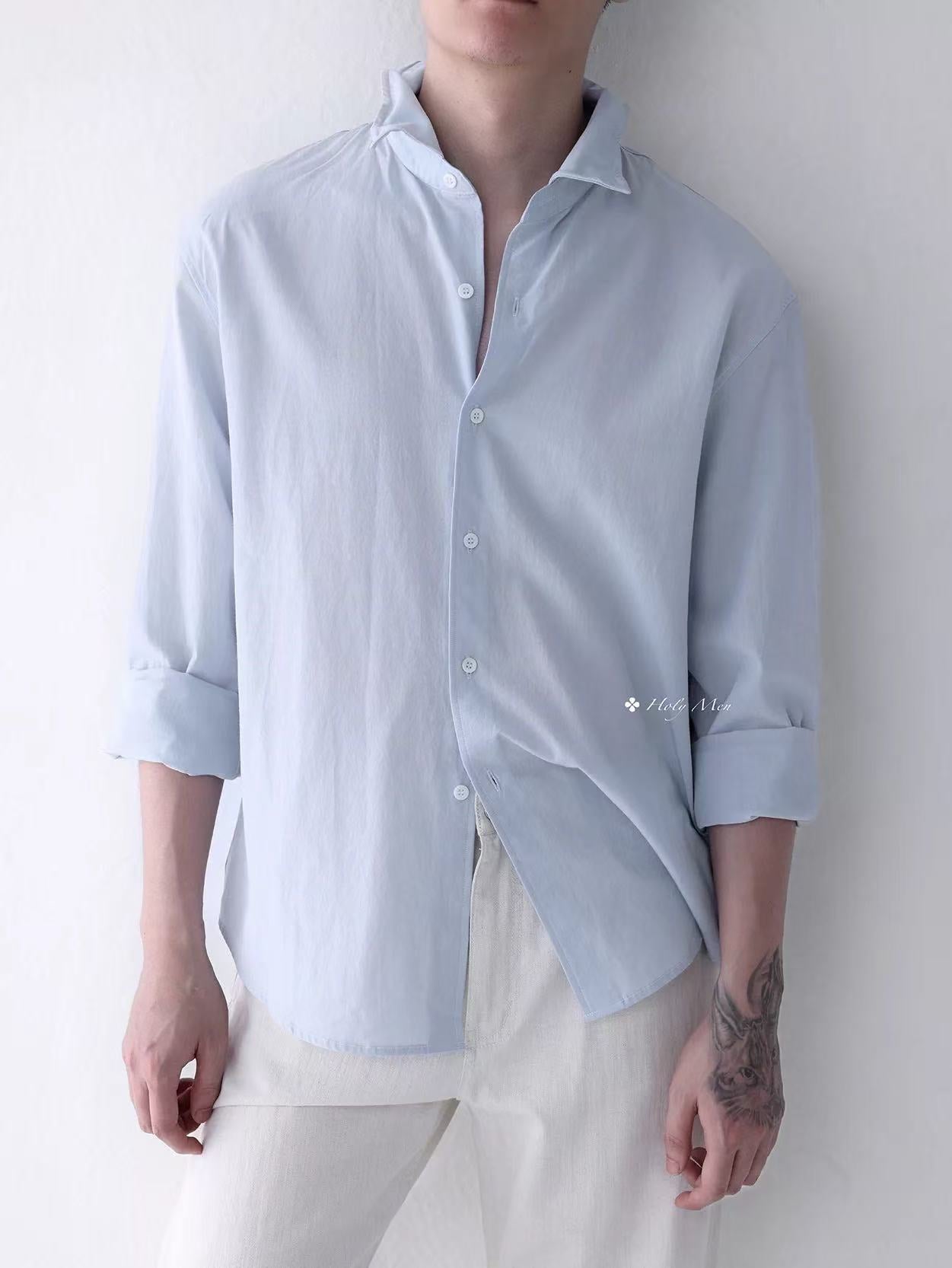 Silk-Cotton Relaxed Shirt