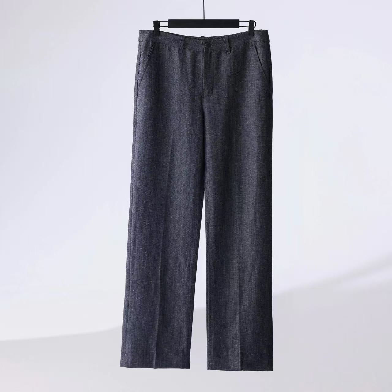 Linen-Wool Relaxed Trousers