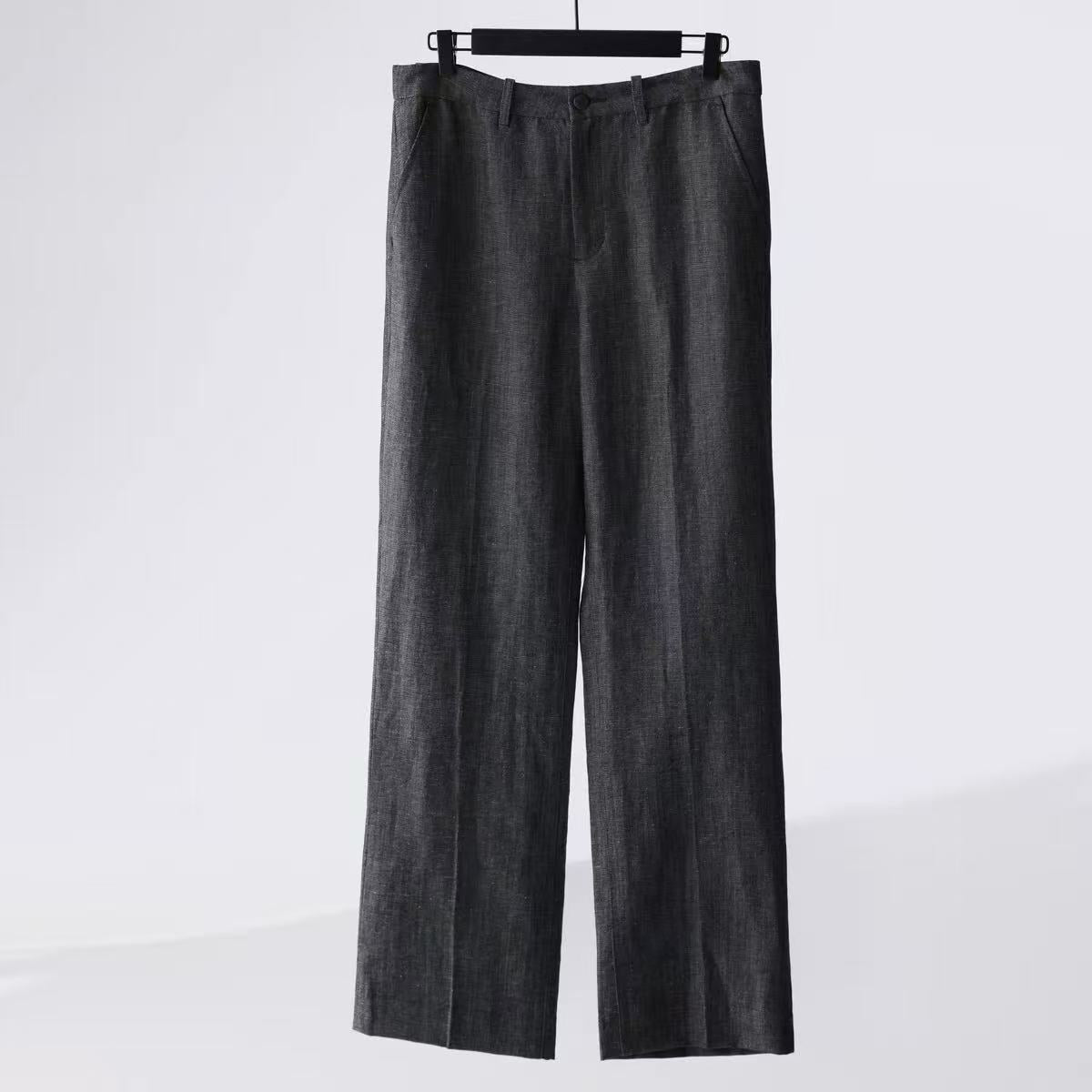 Linen-Wool Relaxed Trousers
