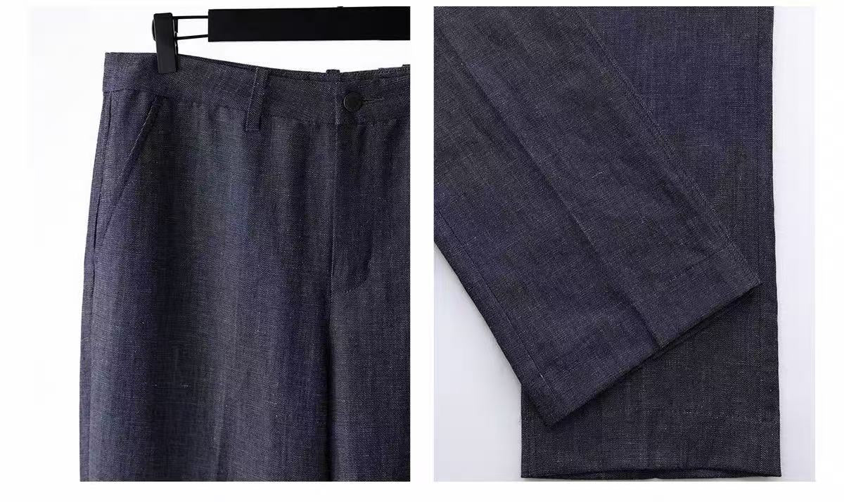 Linen-Wool Relaxed Trousers
