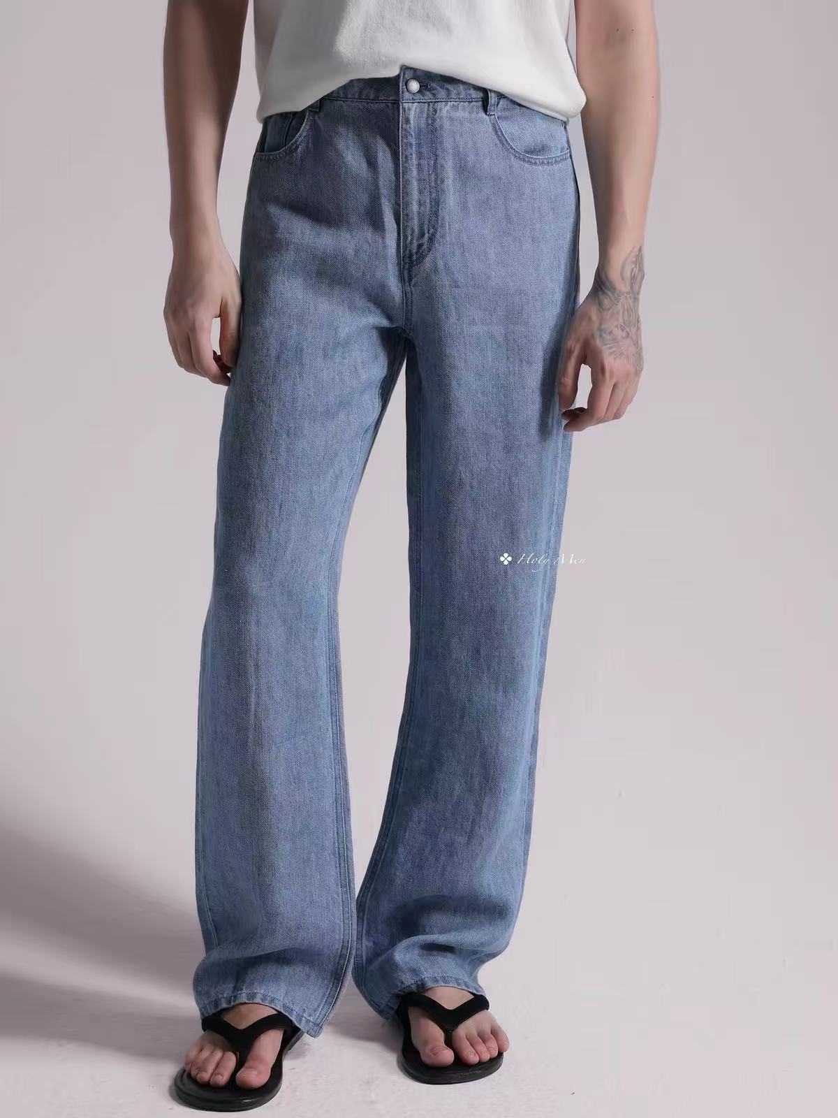 Linen Wide-Leg Jeans