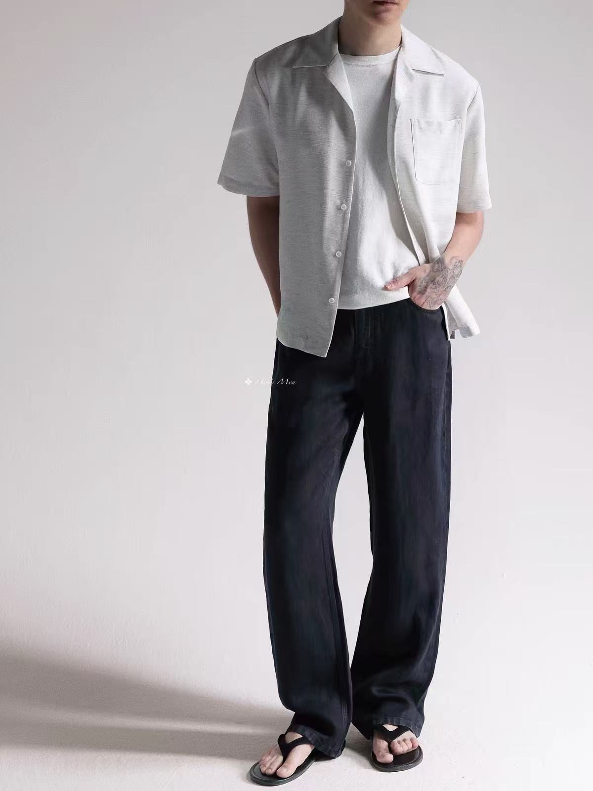 Linen Wide-Leg Jeans