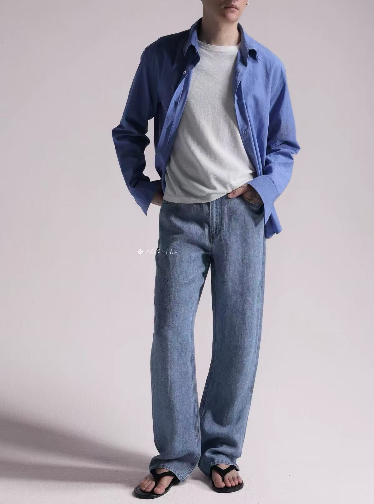 Linen Wide-Leg Jeans
