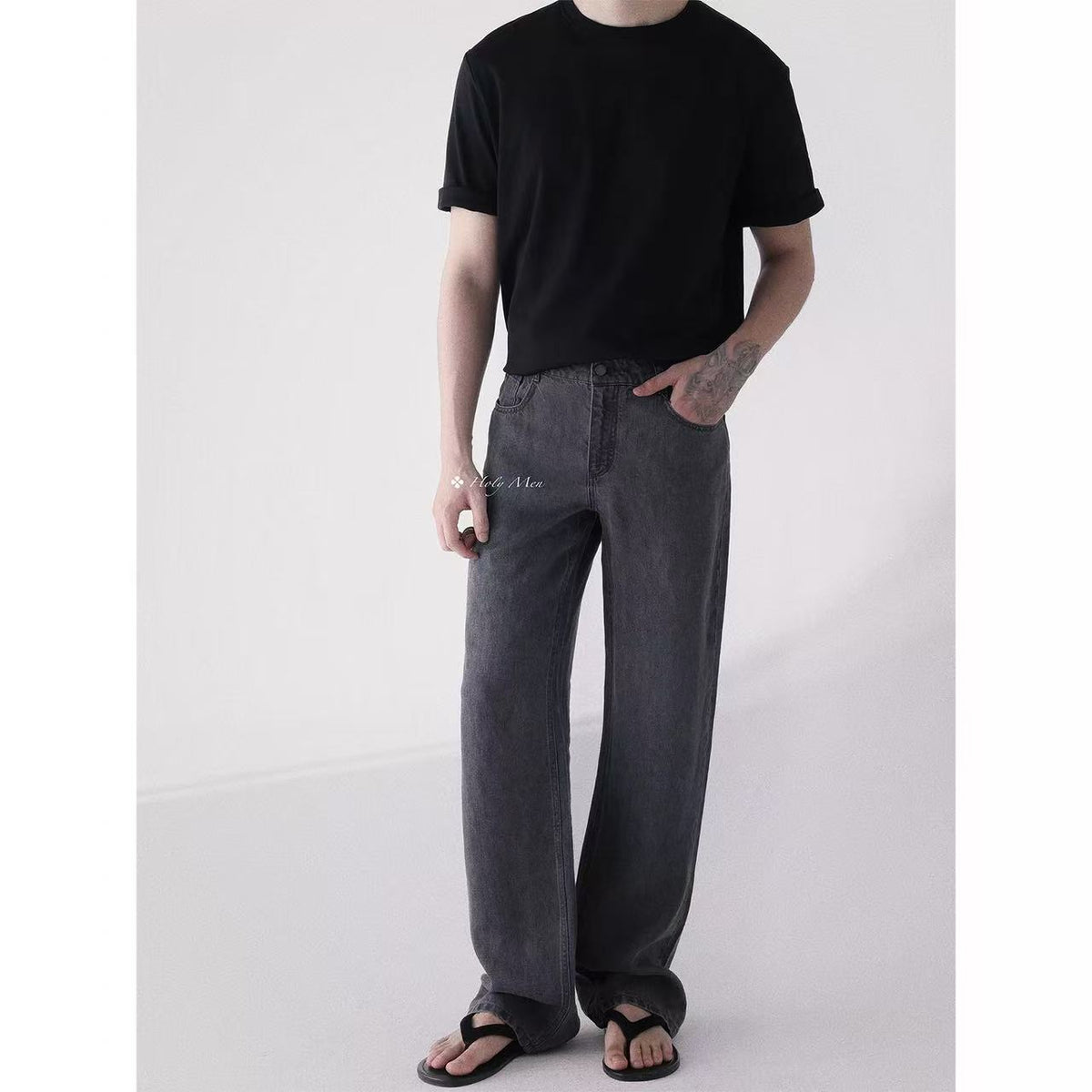Linen Wide-Leg Jeans
