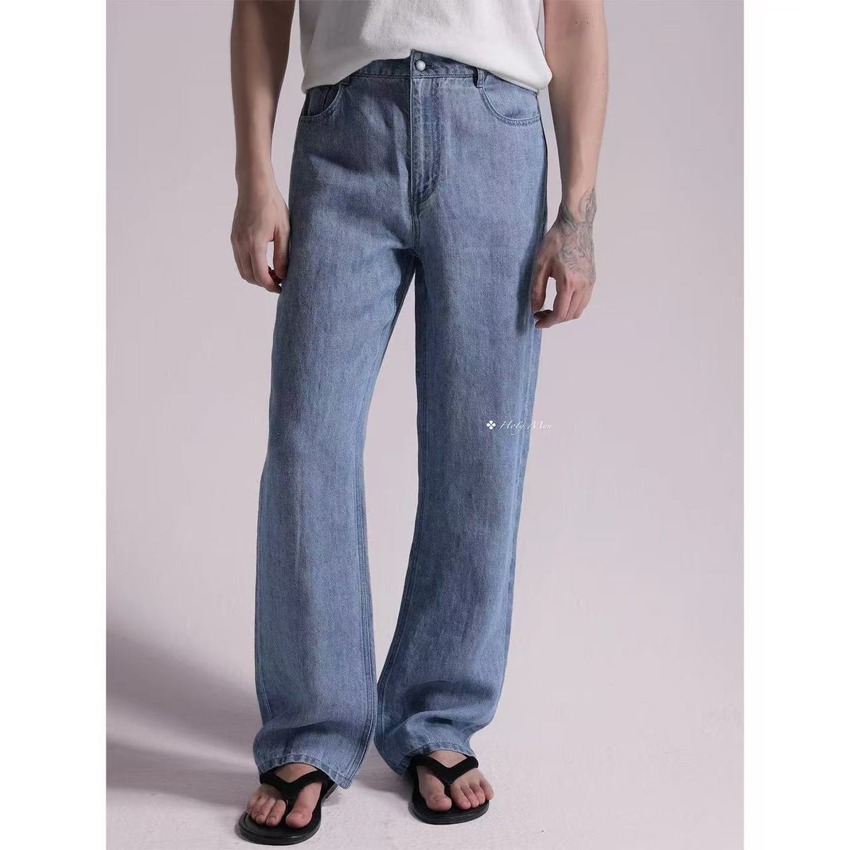 Linen Wide-Leg Jeans