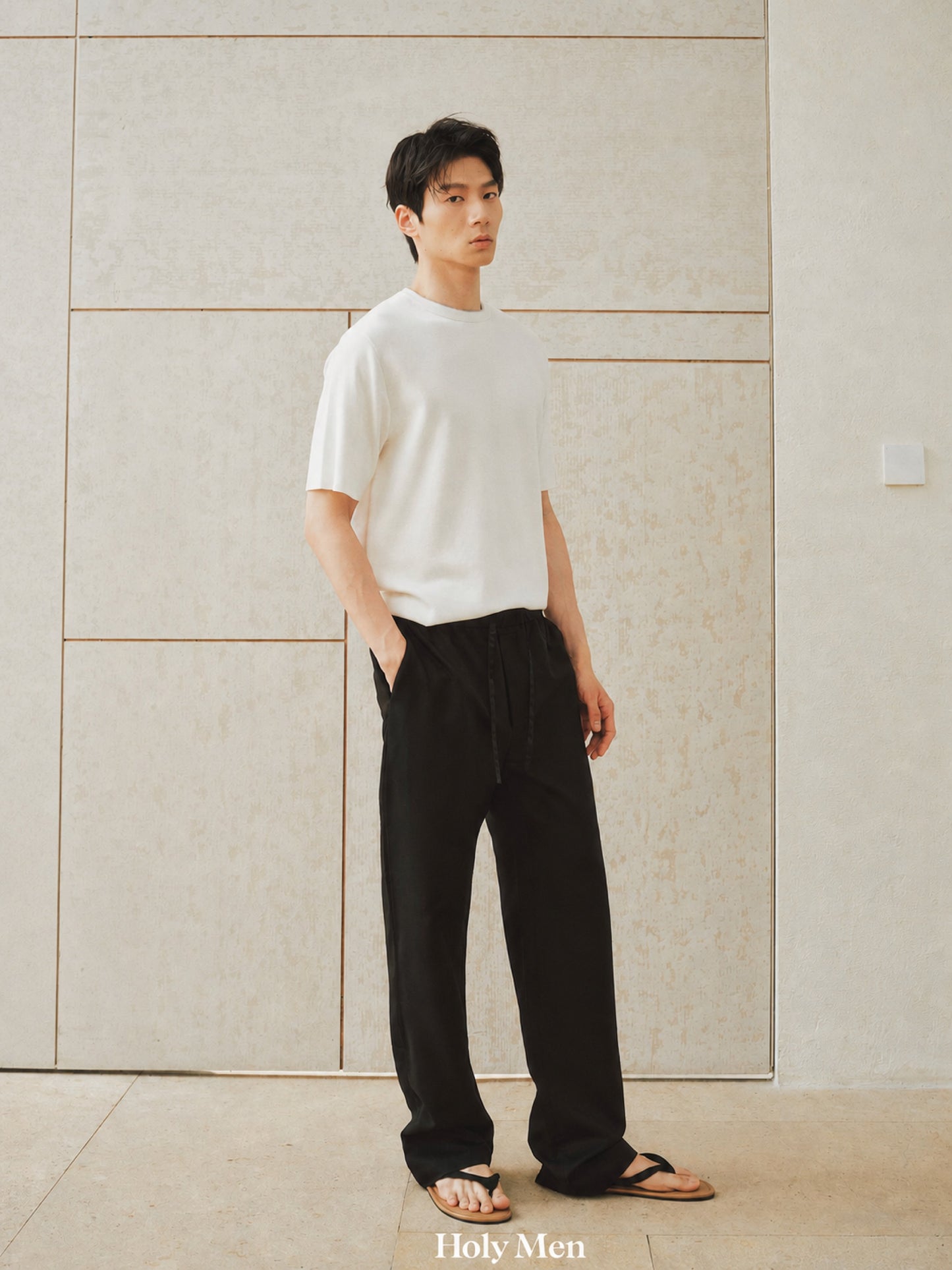 Men’s Silk-Wool Drawstring Trousers