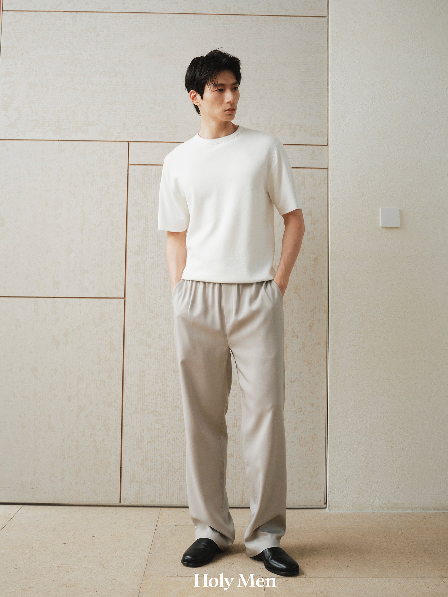 Men’s Silk-Wool Drawstring Trousers